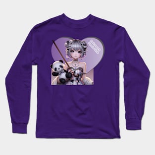 Patchwork Panda Girls Long Sleeve T-Shirt